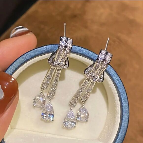 Diamond Tassel Earrings - Picture 4 of 7